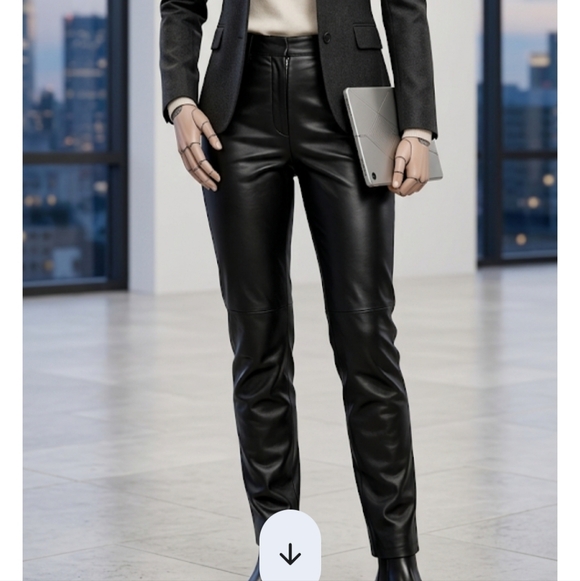 Alfani Pants - Vtg Alfani Black  Leather Pants